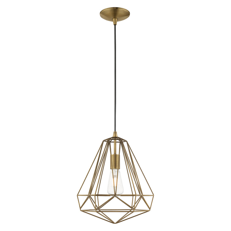 Livex Lighting 41324-01 One Light Mini Pendant, Antique Brass