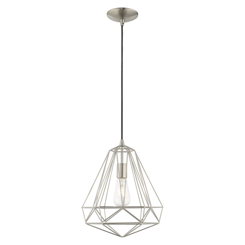 Livex Lighting 41324-91 One Light Mini Pendant, Brushed Nickel