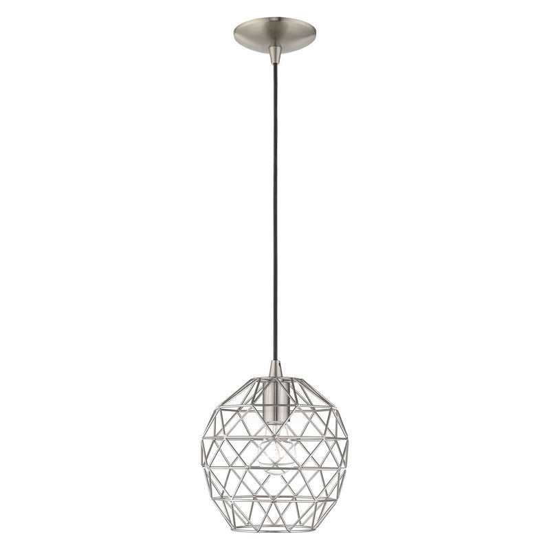 Livex Lighting 41326-91 One Light Mini Pendant, Brushed Nickel