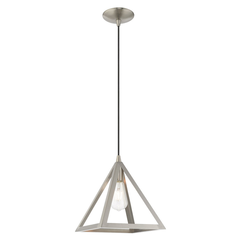 Livex Lighting 41329-91 One Light Mini Pendant, Brushed Nickel