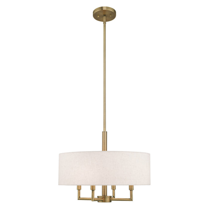 Livex Lighting 42604-01 Four Light Pendant, Antique Brass