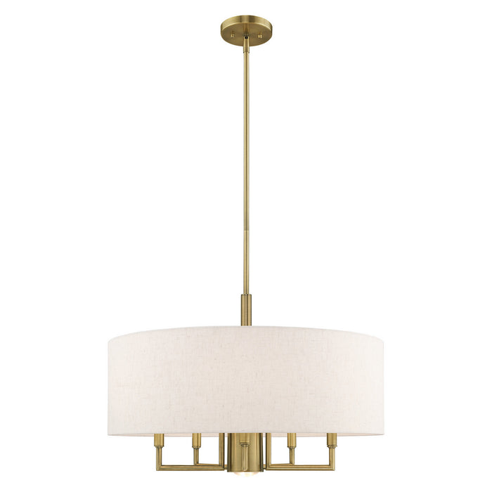 Livex Lighting 42605-01 Six Light Chandelier, Antique Brass