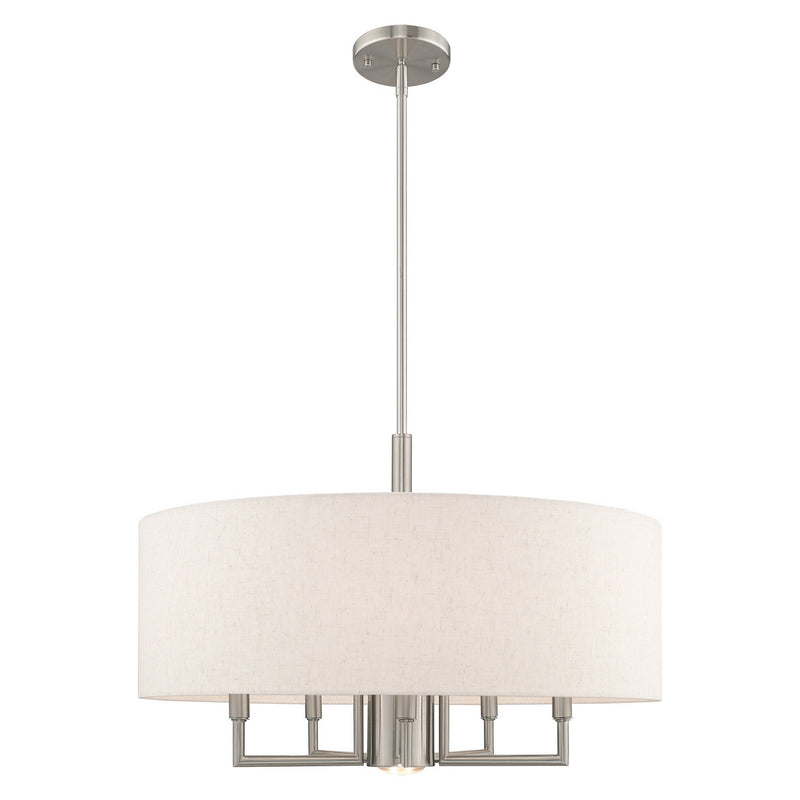 Livex Lighting 42605-91 Six Light Chandelier, Brushed Nickel
