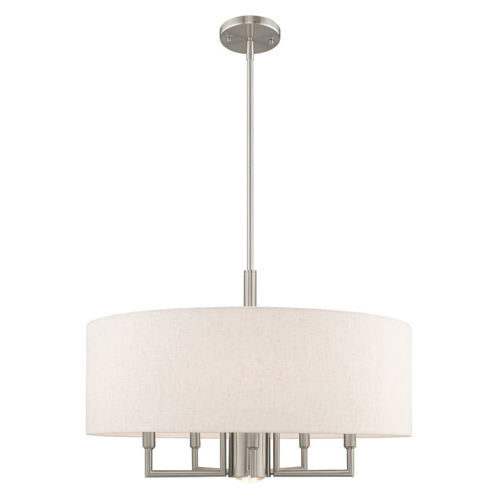 Livex Lighting 42605-91 Six Light Chandelier, Brushed Nickel