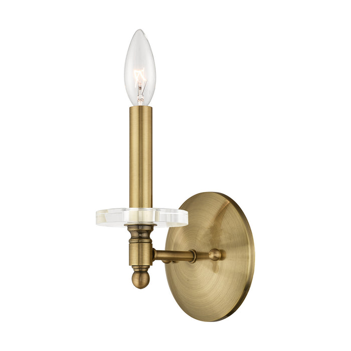Livex Lighting 42701-01 One Light Wall Sconce, Antique Brass