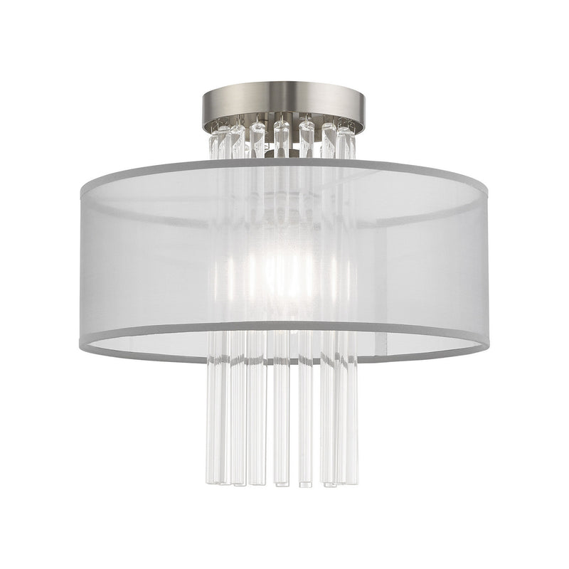 Livex Lighting 42802-91 One Light Ceiling Mount, Brushed Nickel