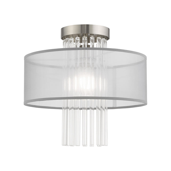 Livex Lighting 42802-91 One Light Ceiling Mount, Brushed Nickel