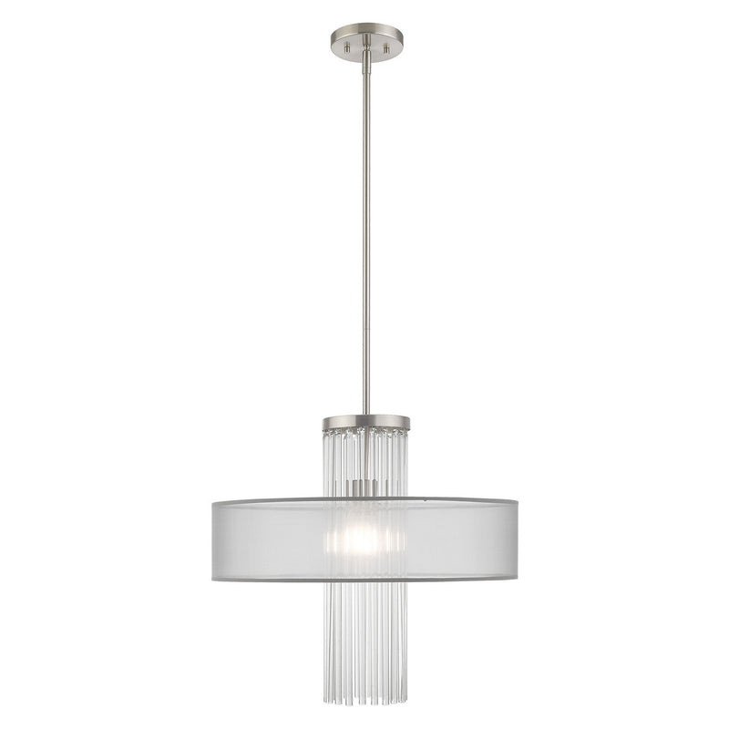 Livex Lighting 42804-91 One Light Pendant, Brushed Nickel