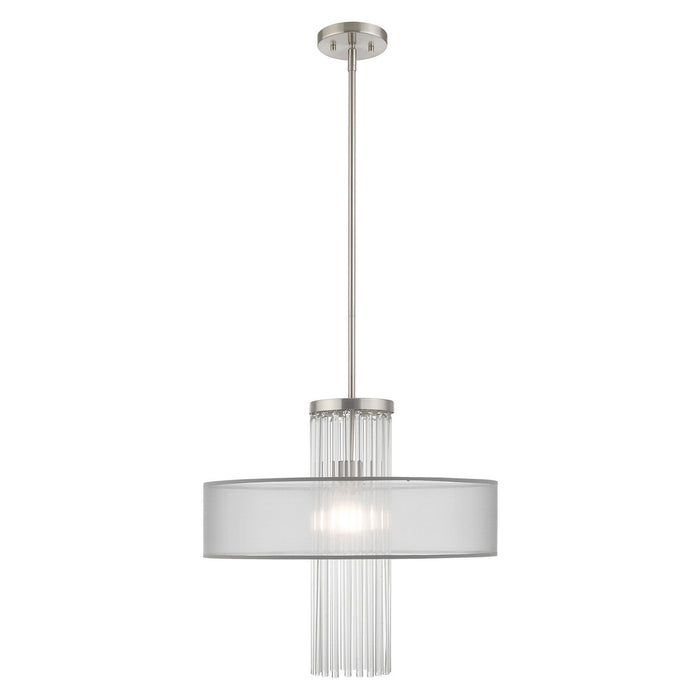 Livex Lighting 42804-91 One Light Pendant, Brushed Nickel