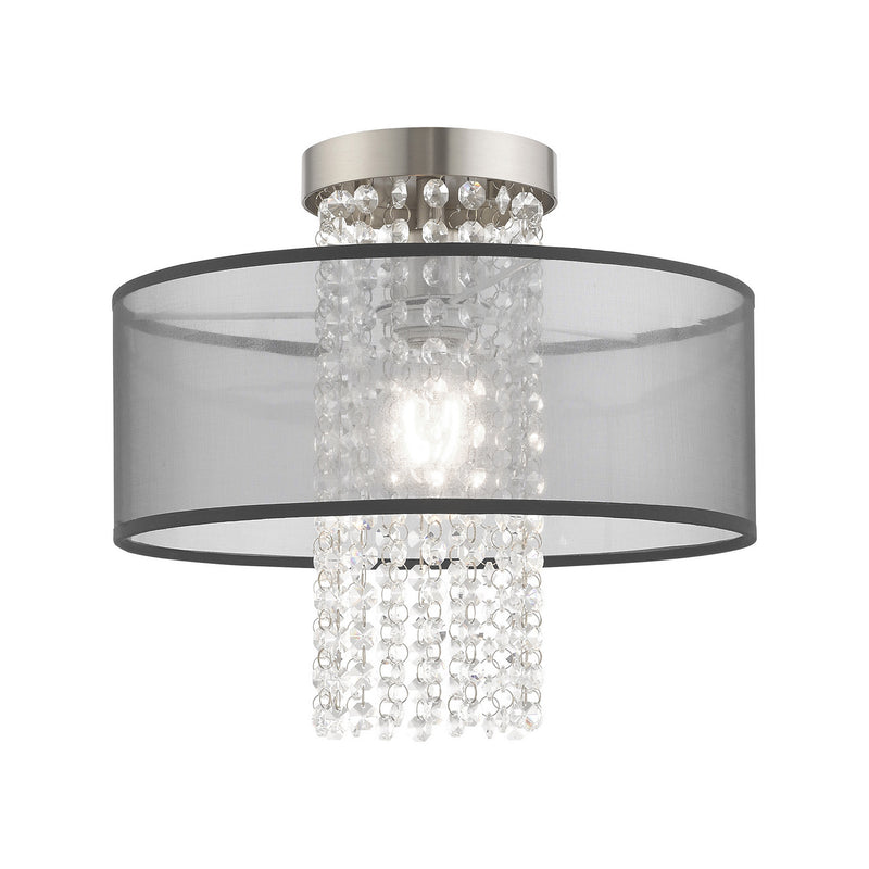 Livex Lighting 43202-91 One Light Ceiling Mount, Brushed Nickel