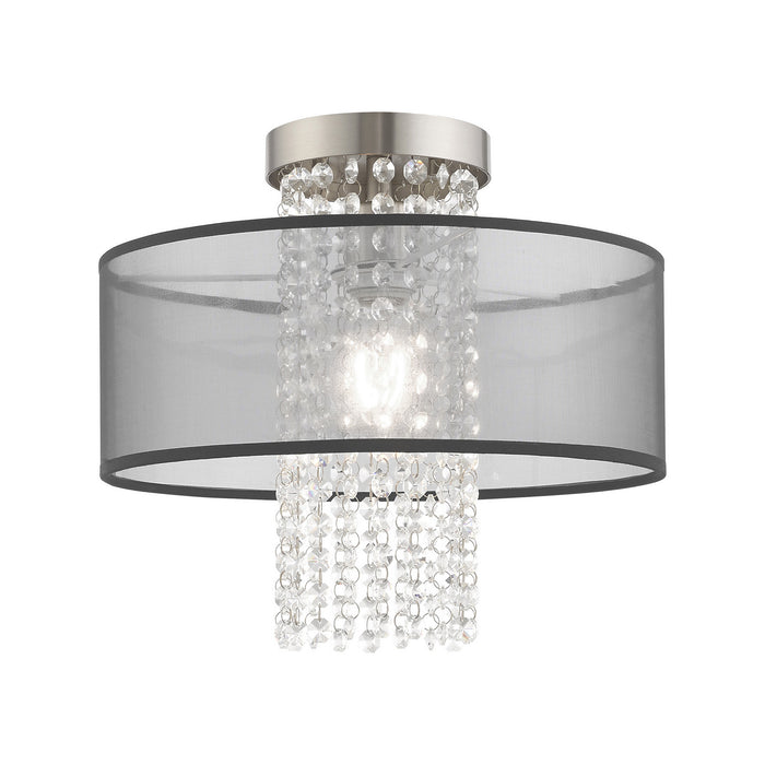 Livex Lighting 43202-91 One Light Ceiling Mount, Brushed Nickel