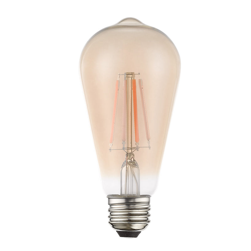 Livex Lighting 960421X60 Filament LED Bulbs, Amber Glass