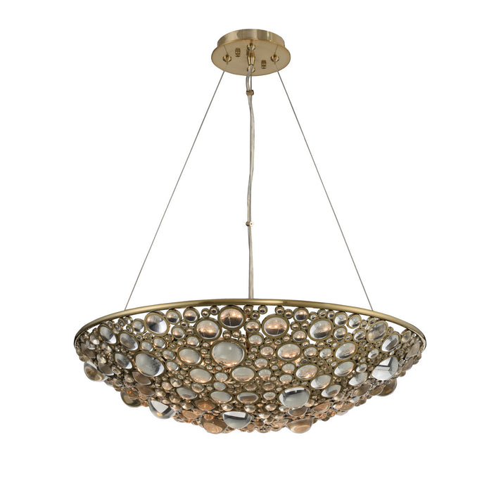 Allegri 034250-038-FR001 Eight Light Pendant, Brushed Champagne Gold