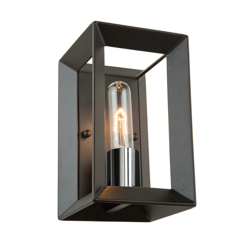Artcraft AC10060BC One Light Wall Sconce, Black & Chrome