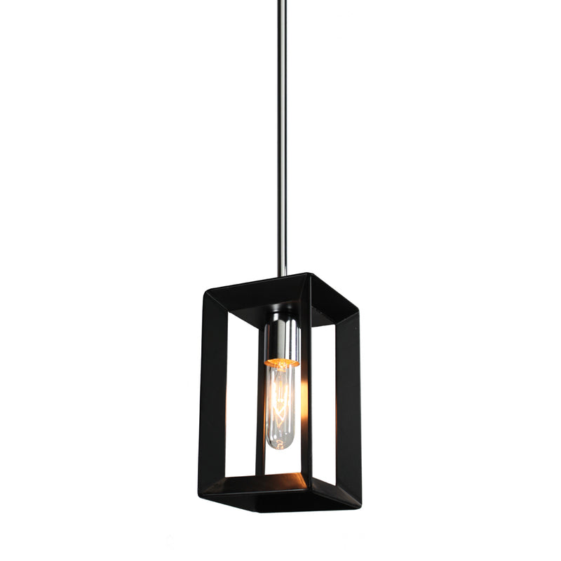 Artcraft AC10061BC One Light Pendant, Black & Chrome