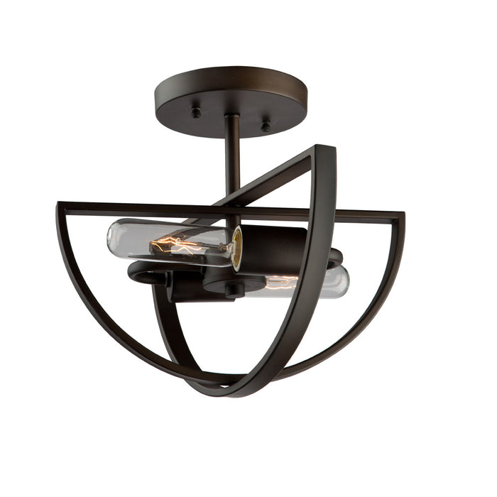 Artcraft AC10882OB Two Light Semi Flush Mount, Oil Rubbed Bronze