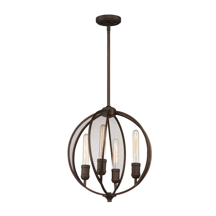 Artcraft AC10904OB Four Light Chandelier, Bronze