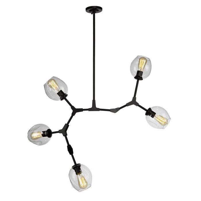 Artcraft JA14025BK Five Light Chandelier, Black