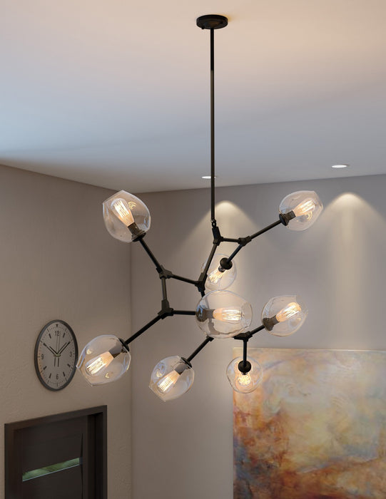 Artcraft JA14028BK Eight Light Chandelier, Black