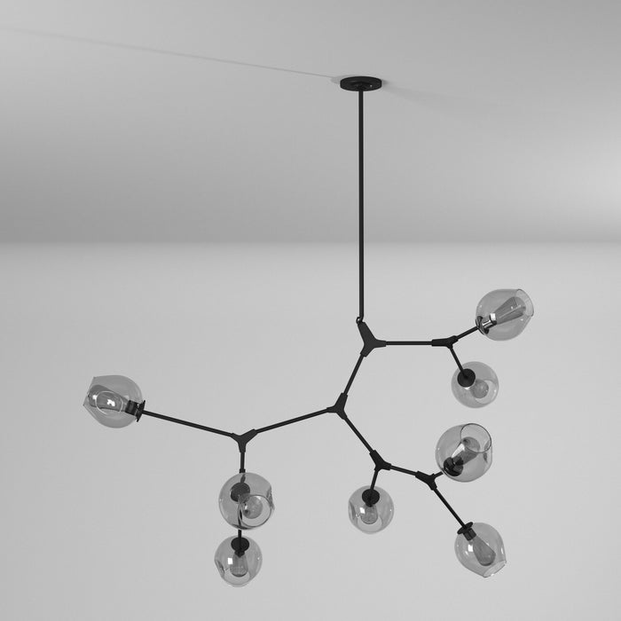 Artcraft JA14028BK Eight Light Chandelier, Black