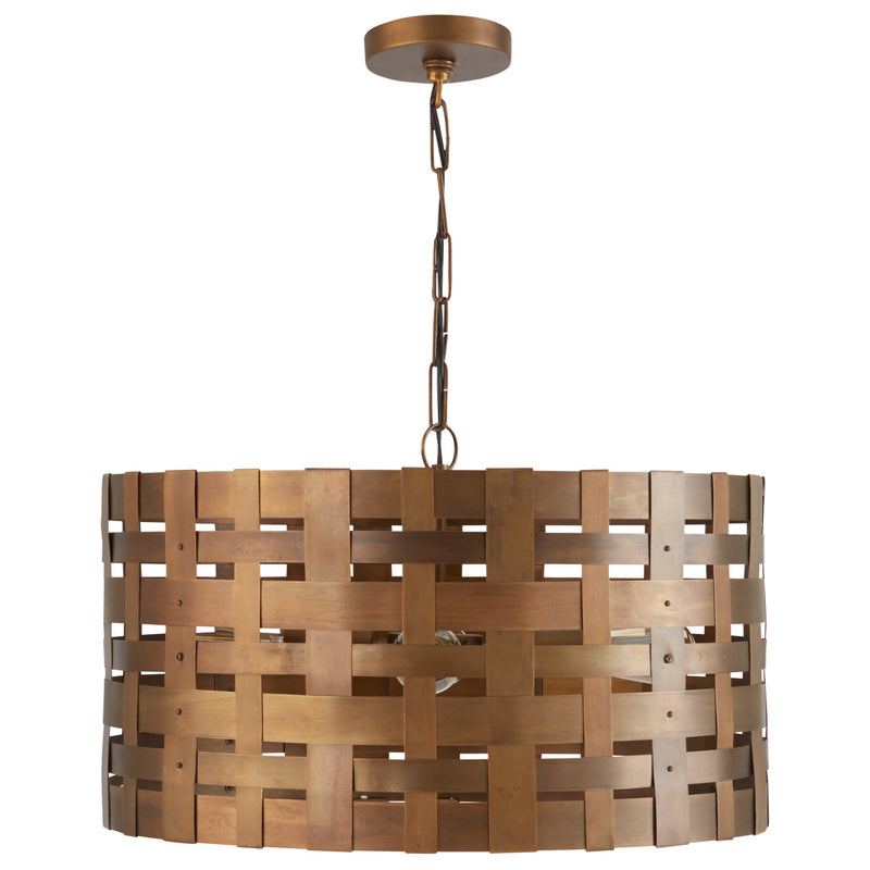 Capital Lighting 330441PA Four Light Pendant, Patinaed Brass