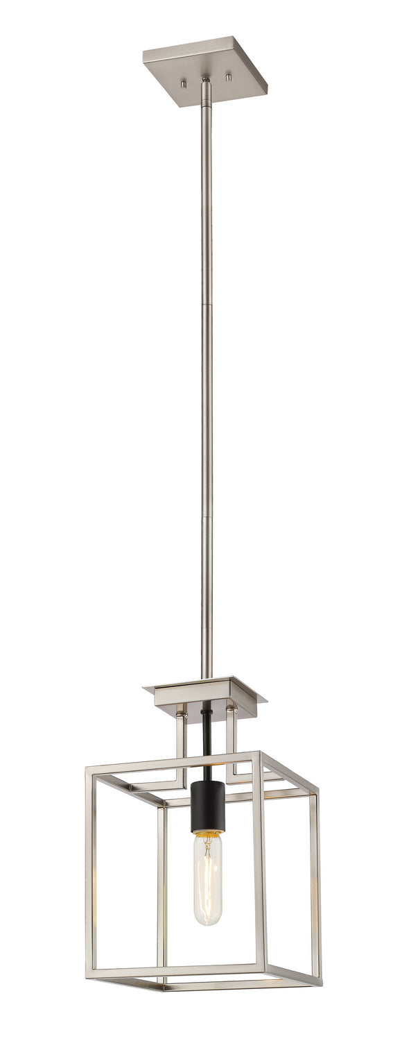 Z-Lite 456MP-BN-BK One Light Pendant, Brushed Nickel + Matte Black