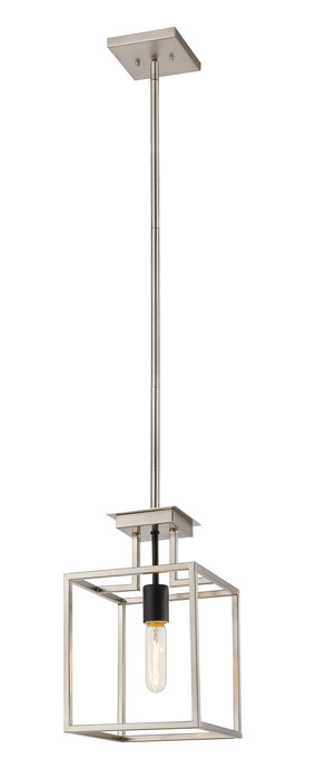 Z-Lite 456MP-BN-BK One Light Pendant, Brushed Nickel + Matte Black