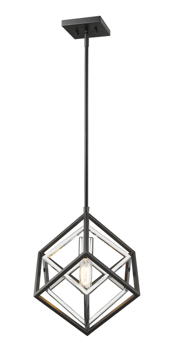 Z-Lite 457MP-CH-MB One Light Pendant, Chrome + Matte Black