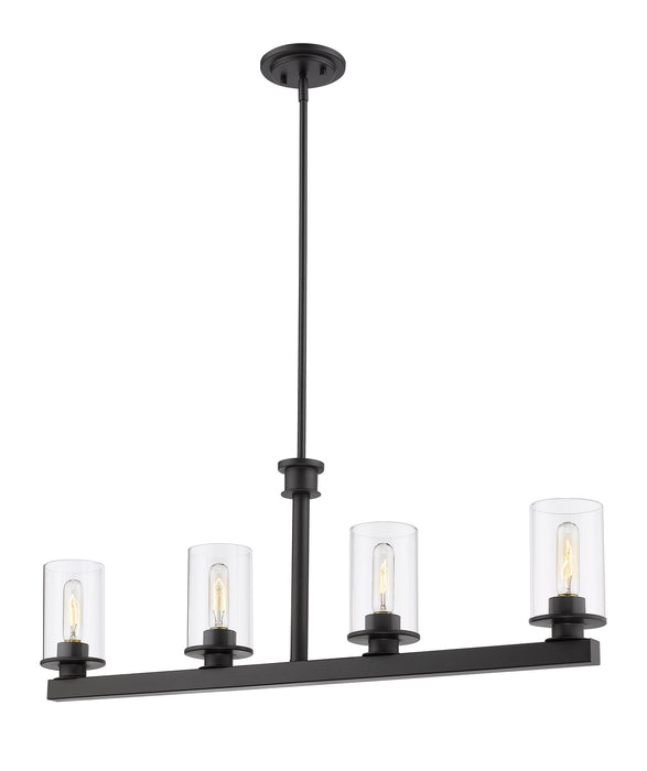 Z-Lite 462-4L-BRZ Four Light Linear Chandelier, Bronze
