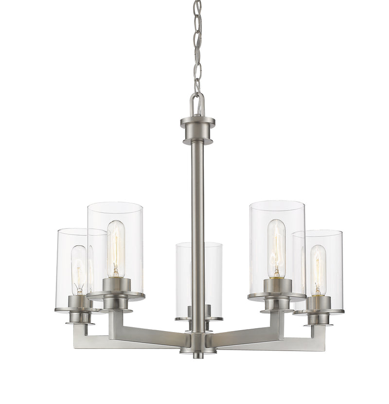 Z-Lite 462-5BN Five Light Chandelier, Brushed Nickel