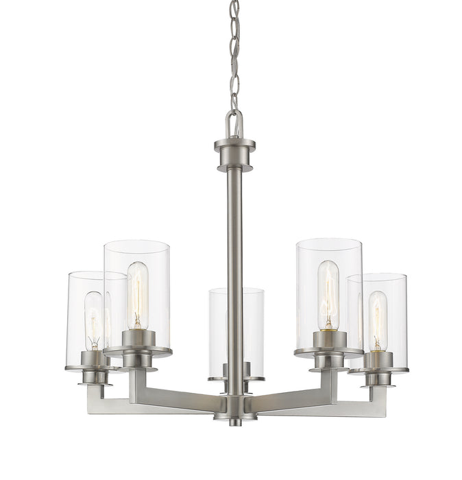 Z-Lite 462-5BN Five Light Chandelier, Brushed Nickel