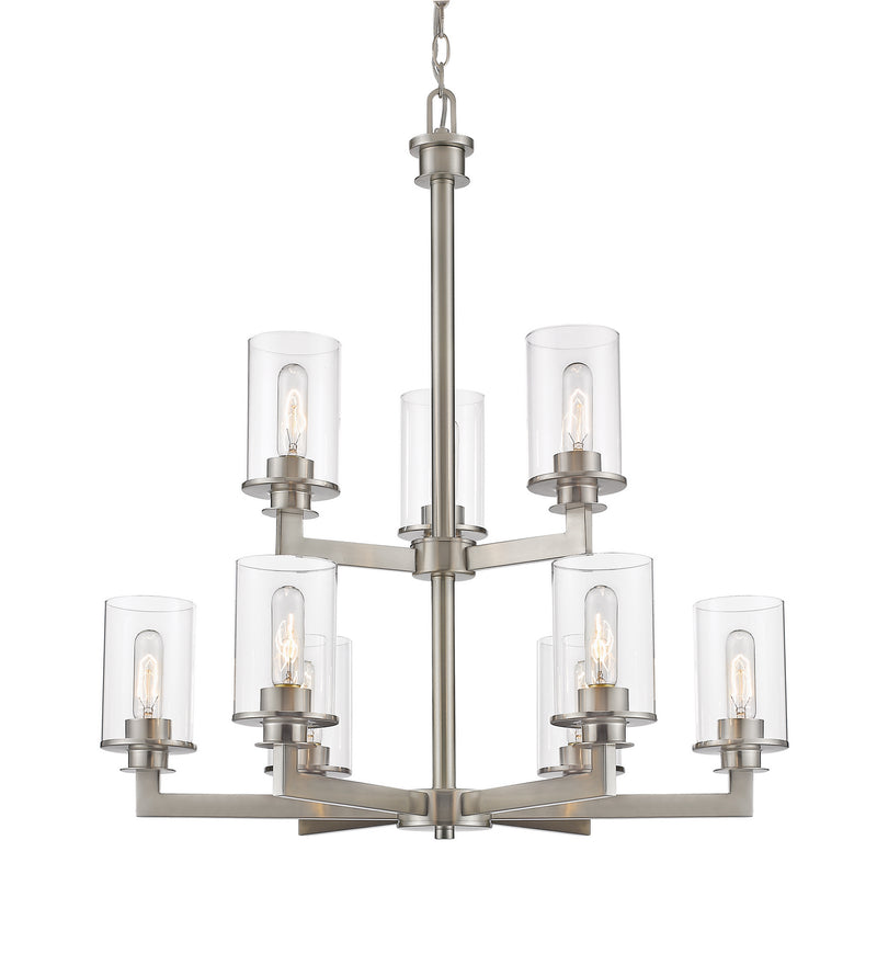 Z-Lite 462-9BN Nine Light Chandelier, Brushed Nickel