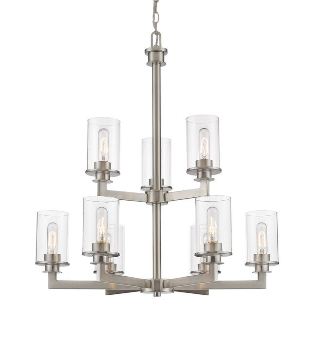 Z-Lite 462-9BN Nine Light Chandelier, Brushed Nickel