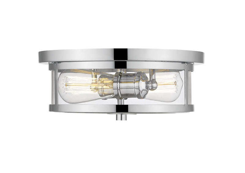 Z-Lite 462F11-CH Two Light Flush Mount, Chrome