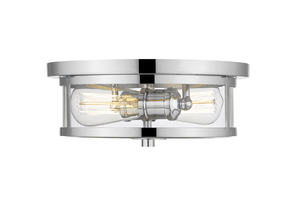 Z-Lite 462F11-CH Two Light Flush Mount, Chrome