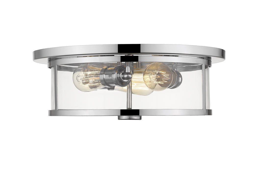 Z-Lite 462F16-CH Three Light Flush Mount, Chrome