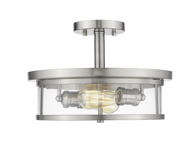 Z-Lite 462SF14-BN Two Light Semi Flush Mount, Brushed Nickel