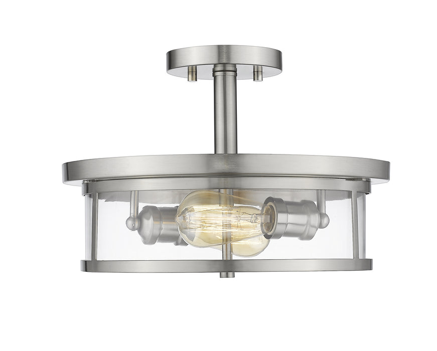 Z-Lite 462SF14-BN Two Light Semi Flush Mount, Brushed Nickel