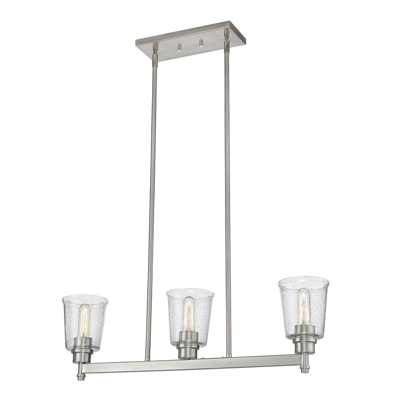 Z-Lite 464-3L-BN Three Light Linear Chandelier, Brushed Nickel