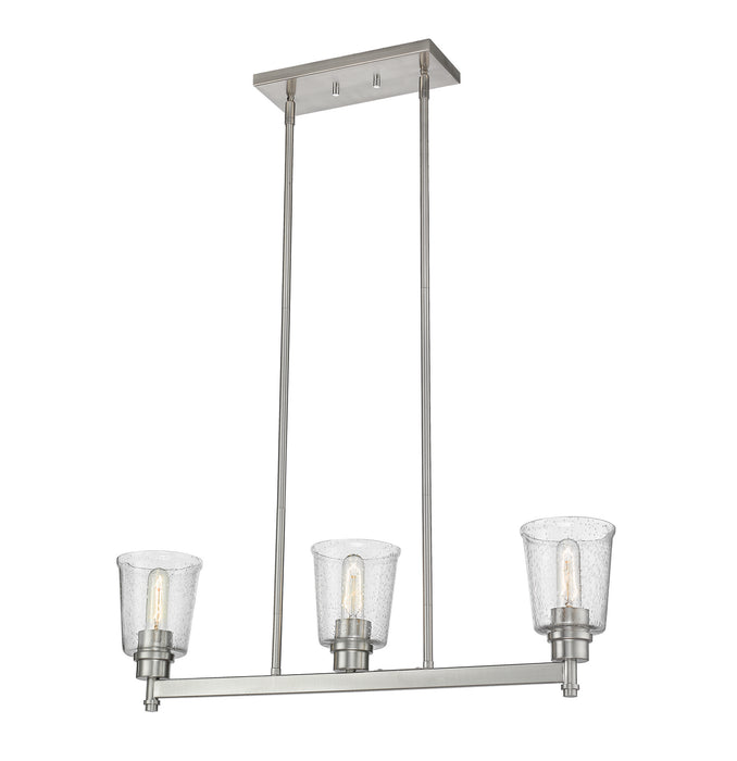 Z-Lite 464-3L-BN Three Light Linear Chandelier, Brushed Nickel