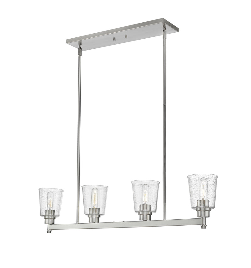 Z-Lite 464-4L-BN Four Light Linear Chandelier, Brushed Nickel
