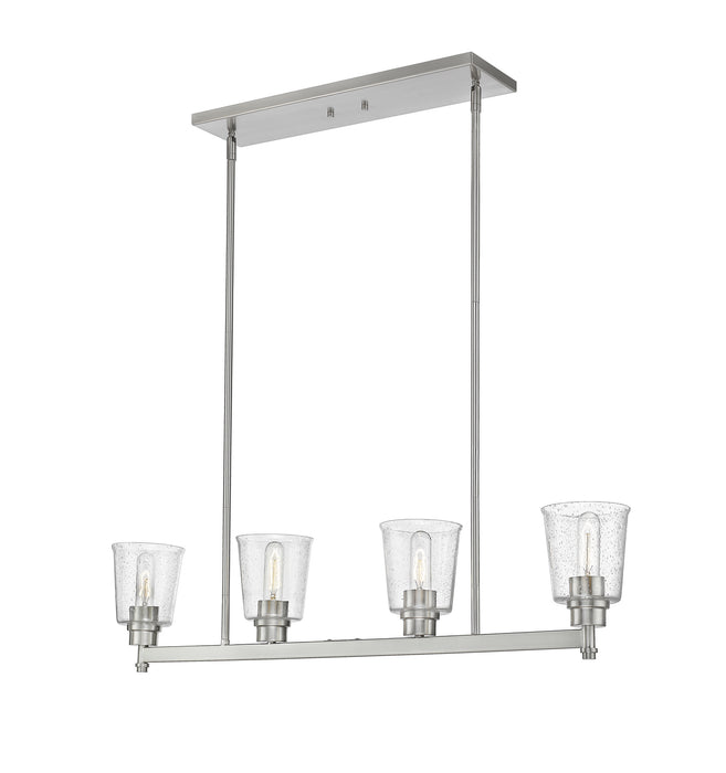 Z-Lite 464-4L-BN Four Light Linear Chandelier, Brushed Nickel