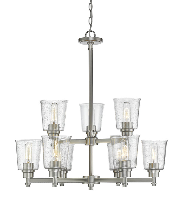 Z-Lite 464-9BN Nine Light Chandelier, Brushed Nickel