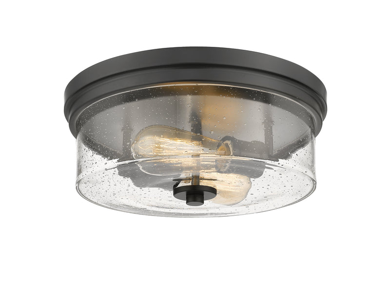 Z-Lite 464F13-MB Two Light Flush Mount, Matte Black