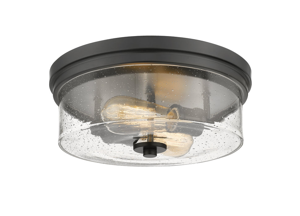 Z-Lite 464F13-MB Two Light Flush Mount, Matte Black