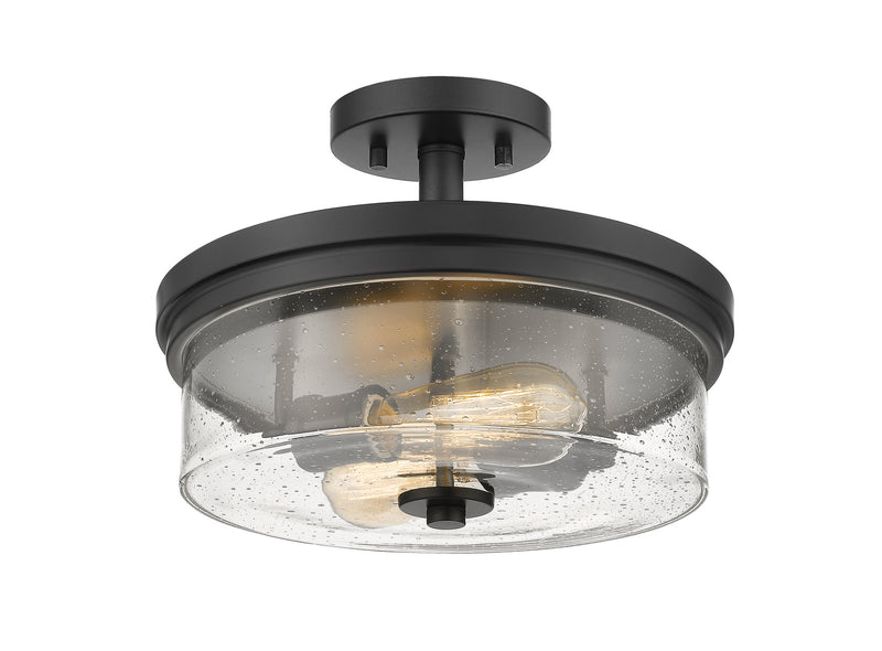 Z-Lite 464SF-MB Two Light Semi Flush Mount, Matte Black