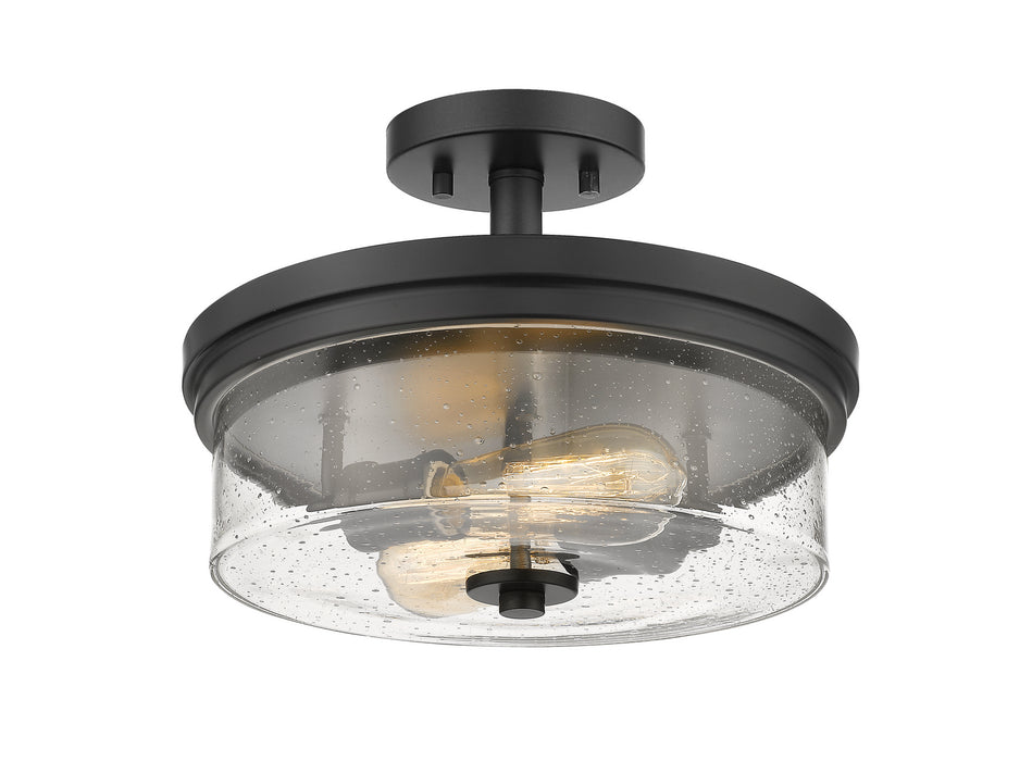 Z-Lite 464SF-MB Two Light Semi Flush Mount, Matte Black