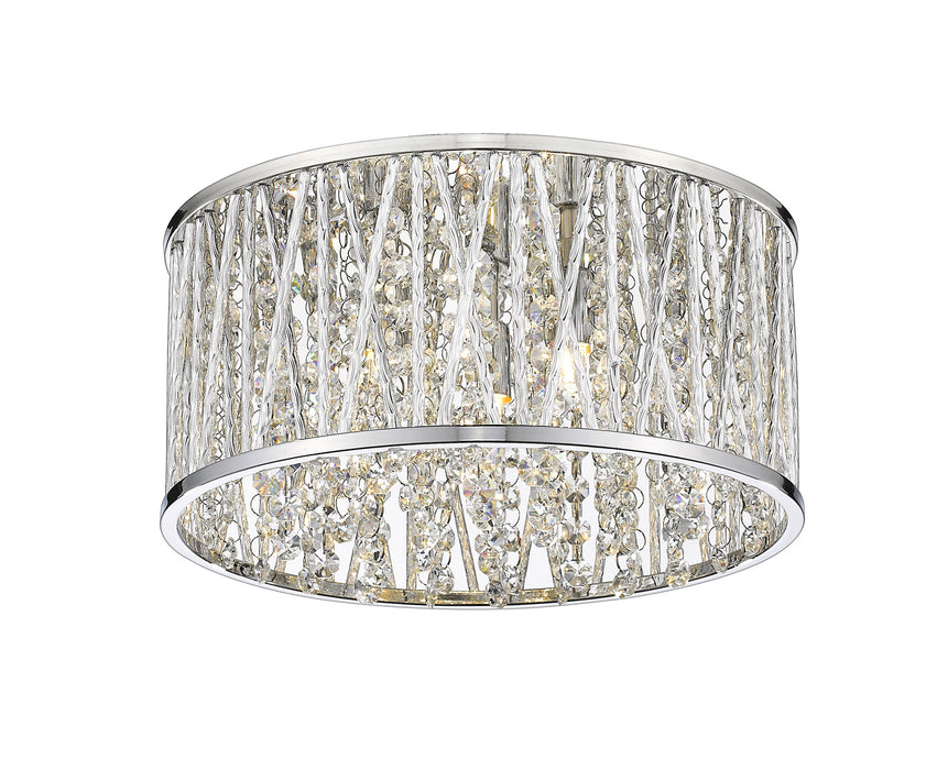 Z-Lite 872CH-RF12 Three Light Flush Mount, Chrome