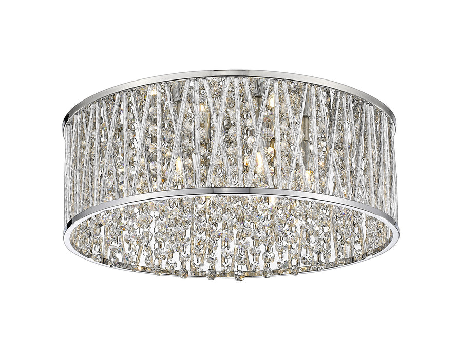 Z-Lite 872CH-RF16 Six Light Flush Mount, Chrome