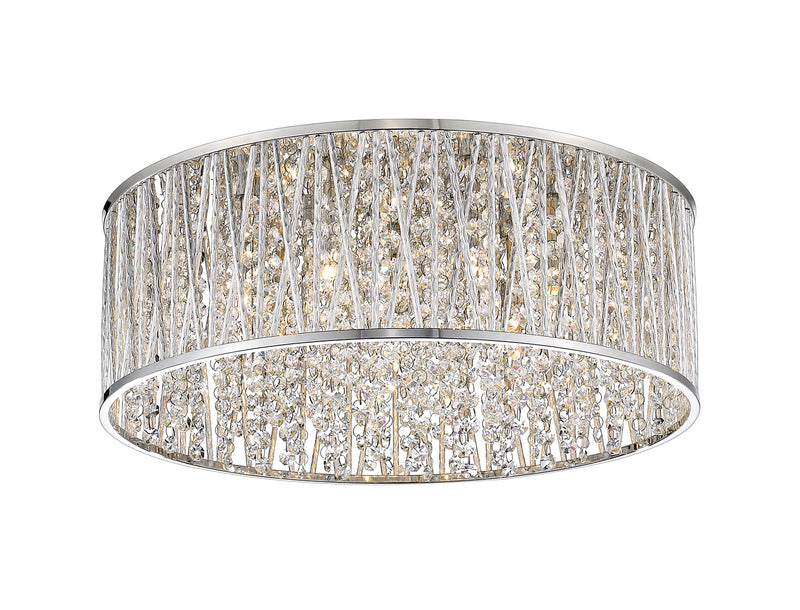 Z-Lite 872CH-RF18 Seven Light Flush Mount, Chrome